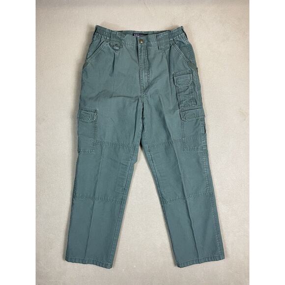 5.11 Tactical Pants Mens 32x30 Green Cotton Canvas Pant Cargo Workwear Adult